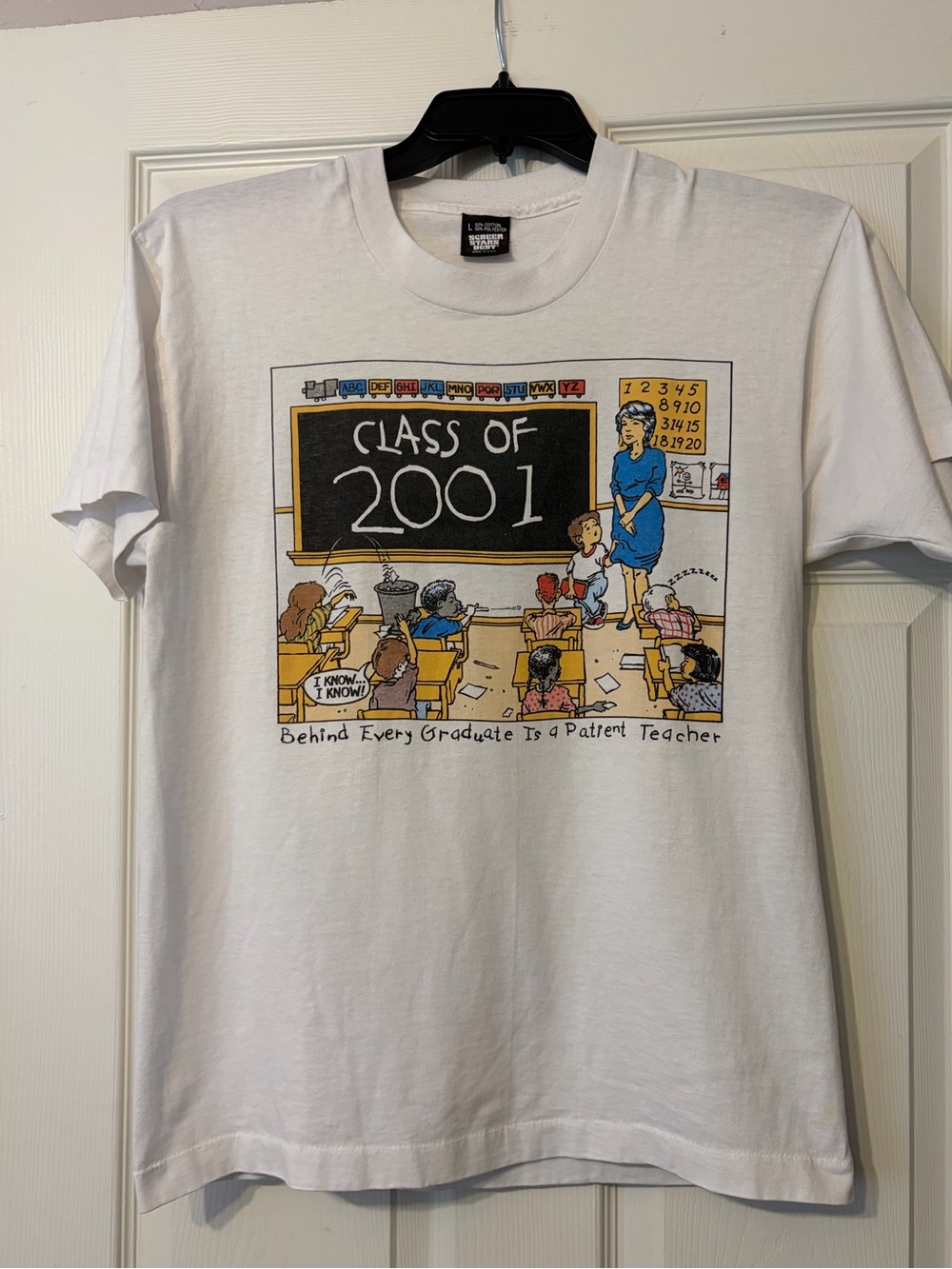 Vintage class of 2001 “Behind every graduate is a patient teacher” tee